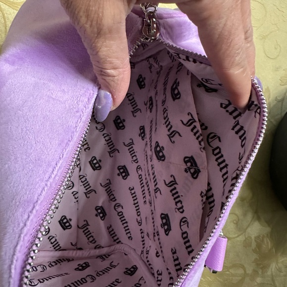 NWT JUICY COUTURE ALL THAT GLITTER SATCHEL CROSSBODY BAG COIN PURSE violet tulle - Picture 14 of 14
